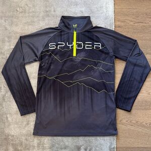 Spyder Kids Black and Yellow Long Sleeve Sports Shirt